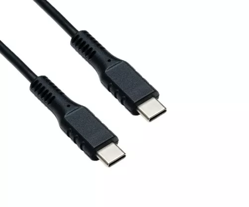 USB C-típusú C töltőkábel, fekete, 1,5m 2x USB C-típusú csatlakozó, 60W, 3A